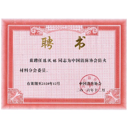 Member of Fire Material Branch of China Fire Protection Association